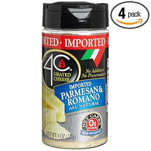 4C Imported Paremsan Romano Grated Cheese, 8-Ounce Canisters (Pack of 4) by 4C