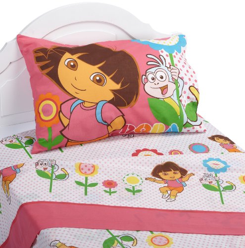 Dora the Explorer Cheerful Bloom Twin Sheet Set