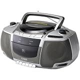 Coby CX-CD248 Portable Boombox with CD Player, Cassette Deck, and AM/FM Tuner