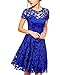 Miusol Women's Retro Hepburn Style Half Sleeve Swing Bridesmaid Dress, Black, XL