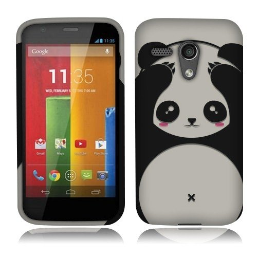 NextKin Motorola Moto G XT1032 Falcon Snap On Hard Protector Cover Case - Panda Bear Black White Style