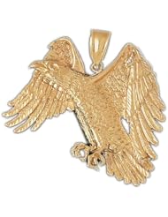 Dazzlers Solid 14k Gold Flying Eagle Charm Pendant Available in three colors from jewelsberry (weights: 24.6 grams only)