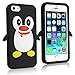 New Cute Penguin Silicone Soft Case Cover for Apple iPhone 5 Black