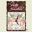 Tile Desk clock~ Five O'Clock Somewhere ~Artworks Home Accents~ desk clocks~ code 144