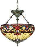 Belle Fleur Collection Vintage Bronze Tiffany Ceiling Light Fixture - QUZ-TFBF1717VB