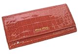 ミュウミュウ財布/<strong>miumiu</strong>◆クロコ風 カバー長財布◆アンティコ◆5M1109【並行輸入】