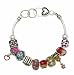Multi Colored Flower Theme Charm Bracelet Fashion Jewelry
