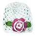 niceEshop(TM) Infant Girl Baby Handmade Knit Crochet Flowers Hat Cap,White&Pink