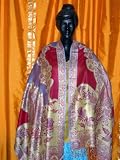Clearance Sale !Designer Red Silk Pashmina Jamavar Reversible Shawl Throw Wrap