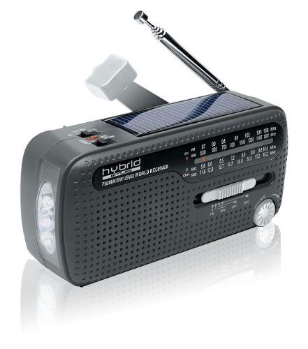 Muse MH-07DS//HYBRID Mini Weltempfänger (Dynamo, Handylader, Solar) schwarz