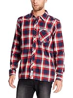 Seventy Seven Camisa Hombre Flannel Checked (Azul Marino / Rojo)