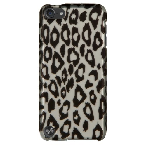 Gray and Black Leopard 2 piece Cover Shield Protector Case For Apple iPod Touch 5 ( 5th Generation) 32GB, 64GB + Silver Swarovski Crystal Headphone Jack Dust Plug + Anti Glare Screen Protector Guard + an eBigValue Determination Hand Strap