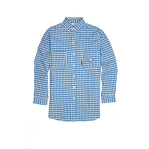 Rasco FR Blue Plaid Dress Shirt - 7.5oz