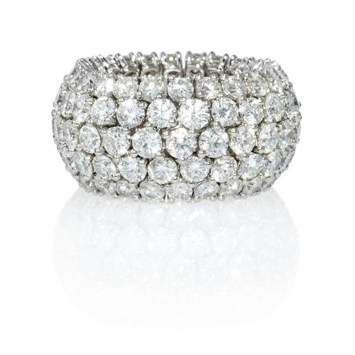 Diamond 18k White Gold Flexible Eternity Wedding 