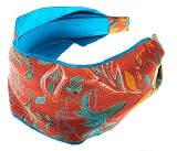 L. Erickson USA Scarf Headband - Calypso Linen Coral/Turquoise