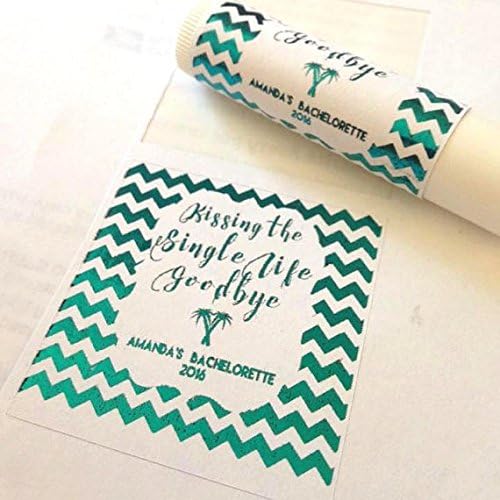 Set of 25 "Kissing the Single Life Away" Custom Foiled Lip Balms Label