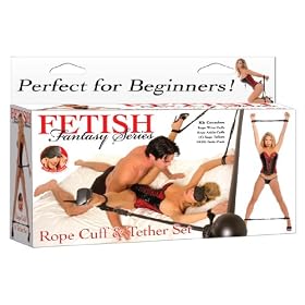 Fetish Fantasy Rope Cuff & Tether Set, Black