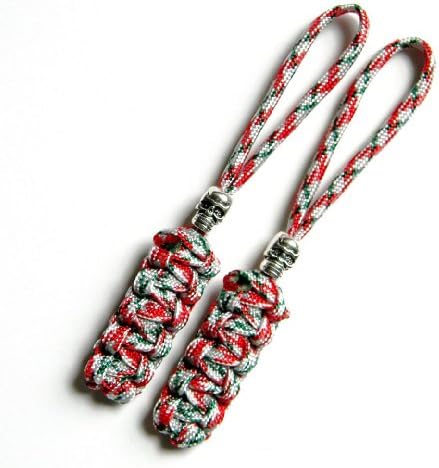 2 Iraq Vet Paracord Zipper Pulls or Knife Lanyards With Skull Alloy Bead
