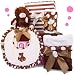Park Avenue Posh Baby Girl Gift Set - 5 Piece Pink & Brown Set w/ Gift Box
