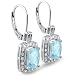 Sky Blue Topaz and Diamond Lever-Back Earrings set in Sterling Silver (3 1/2cttw)