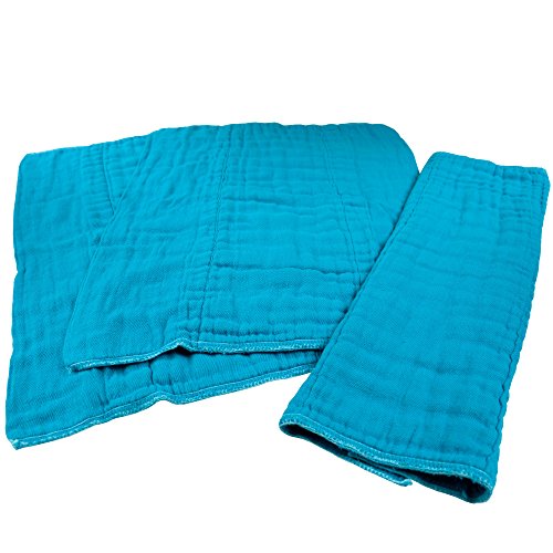 OsoCozy Dyed Prefolds (Burp Cloths) - 3 Pack - (Teal)
