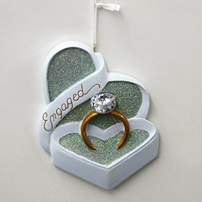 Engagement ring xmas ornament
