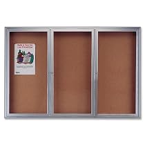 Hot Sale Quartet Enclosed Cork Indoor Bulletin Board, 6 x 3 Feet, Aluminum Frame (2366)