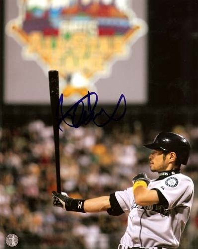 Ichiro Suzuki Autographed/Hand Signed Seattle Mariners At Bat 8x10 Photo Holo