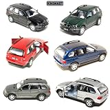 Set of 6 Cars: 5 BMW X5 SUV, Pull Back Action.