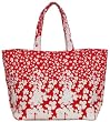 Cotton Canvas Red and White Pool Bag with Cloth Handles 15"L x 12.5"H