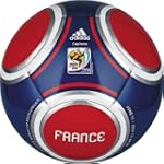 France World Cup 2010 Capitano Soccer Ball, True Blue/Poppy/Metallic Silver, 5