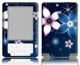 Bundle Monster Amazon Kindle 2 Ebook Vinyl Skin Cover Art Decal Sticker Protector Accessories - Blue Flower