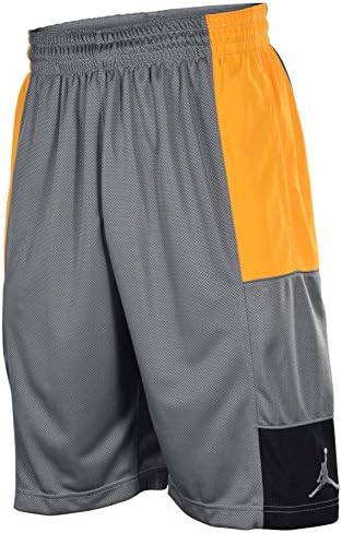 Jordan Men's Air Jordan Trillionaire Basketball Shorts-Silver/Orange/Black-Large