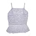 Fitted Knit Crochet Tank Top with Rhinestone Crystals in SILVER by Joanna - Size S/M, Rayon Nylon Blend