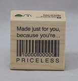 Inkadinkado Rubber Stamp with Wood Handle, Made Just For You/You're Priceless