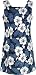Short Tank Dress - White Hibiscus Fern Square Neck A Line Hawaiian Aloha Darted Tank Dress - Regular and Plus Size