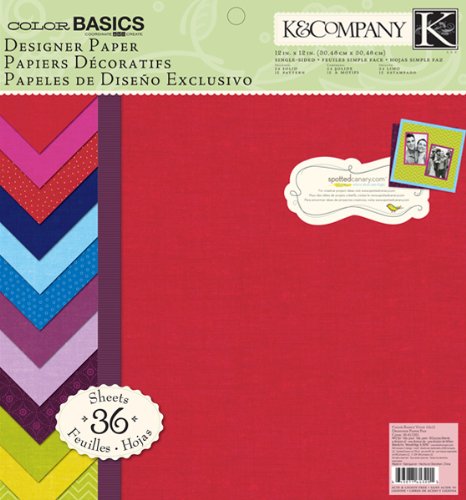 K&Company  Designer Paper Pad, Color Basics Vivid, 
