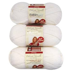 Premier-Yarns-3-Pack-Solid-Deborah-Norville-Everyday-Soft-Worsted-Snow-White
