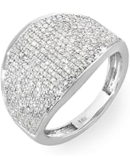 1.25 Carat (ctw) 14k White Gold Round Diamond Ladies Cocktail Right Hand Ring 1 1/4 CT
