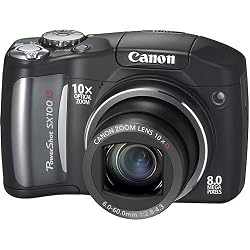 Canon PowerShot SX100IS 8MP Digital Camera with 10x Optical Image Stabilized Zoom (Black)