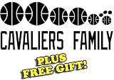 13" x 5.5" Cavaliers Basketball Family Vinyl Sticker Decal [Die-cut, White] + with Free Basketball Pencil
