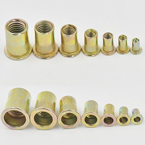 Bluemoona 100 Pcs - Metric Metal Blind Insert Rivet Nut Rivnut Flat Head M3