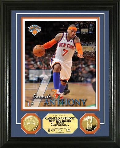 Highland Mint New York Knicks Carmelo Anthony Gold Coin Photo Mint