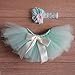 DZT1968 Baby Girl Headband Lace Bowknot Tutu Skirts Costume Photo Prop Outfit Light Green