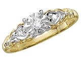 Promise Ring: Yellow Gold 1/10 Carat (ctw) Diamond