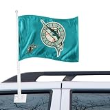 MLB Miami Marlins Car Flag W/Wall Brackett