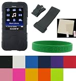 Premium Silicone Skin Case Cover Kit for Sony Walkman S Series NWZ-S630 NWZ-S730 / NWZ-S638 NWZ-S639 NWZ-S636 NWZ-S736 NWZ-S738 NWZ-S739 + Bonus Young Micro - Live Green WristBand (MP3 Player NOT Included)