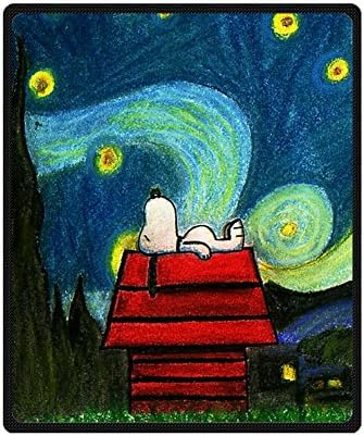 Super Soft Fuzzy Fur Warm Lovely Cartoon Snoopy Custom Throw Blanket 50 X 80 inches