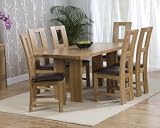 Manhattan Solid Oak Dining Table with 6 Deluxe Oak Chairs