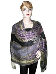 Purple Pashmina Shawl,Wrap Throw Reversible